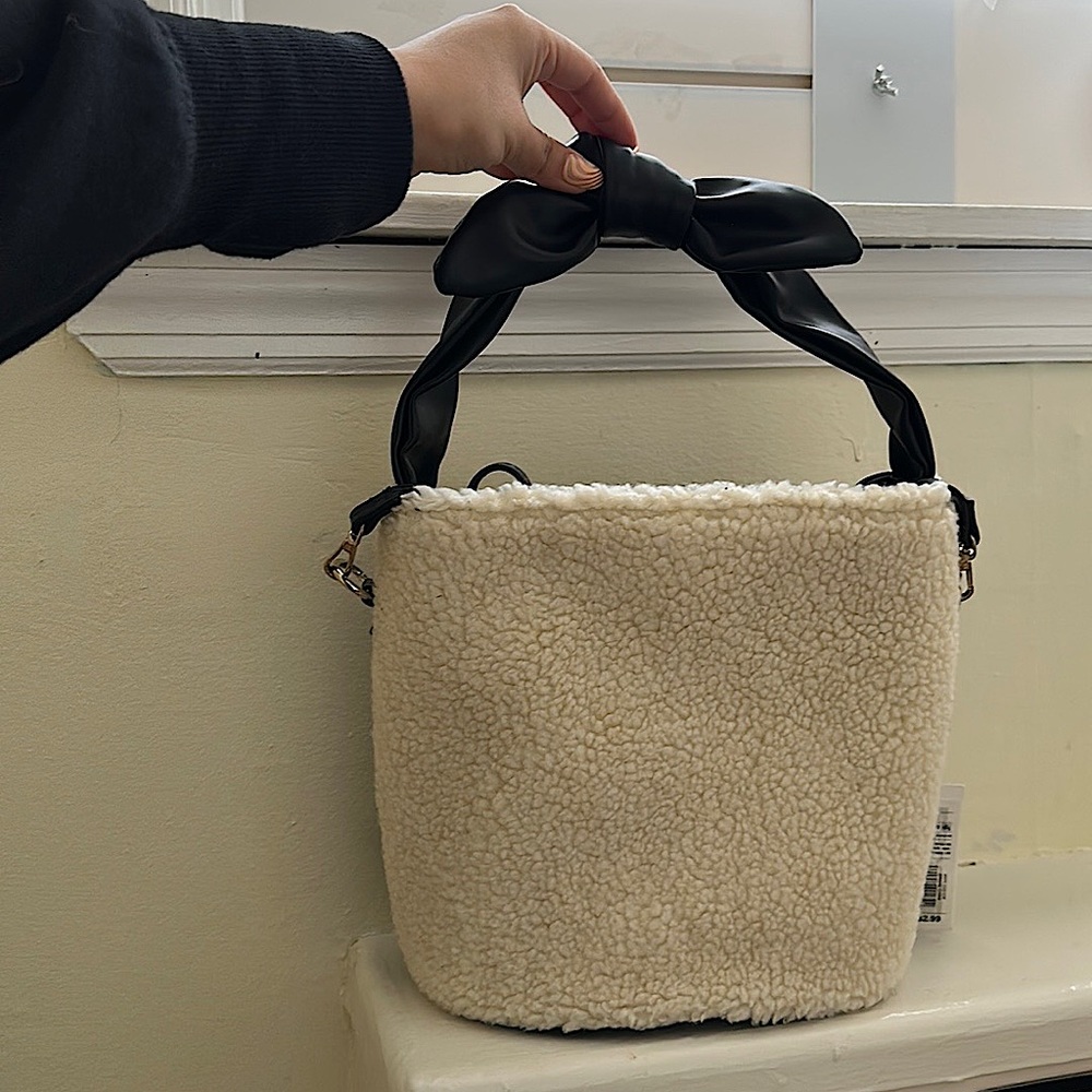 Sherpa Crossbody/ Handbag Bucket Bag